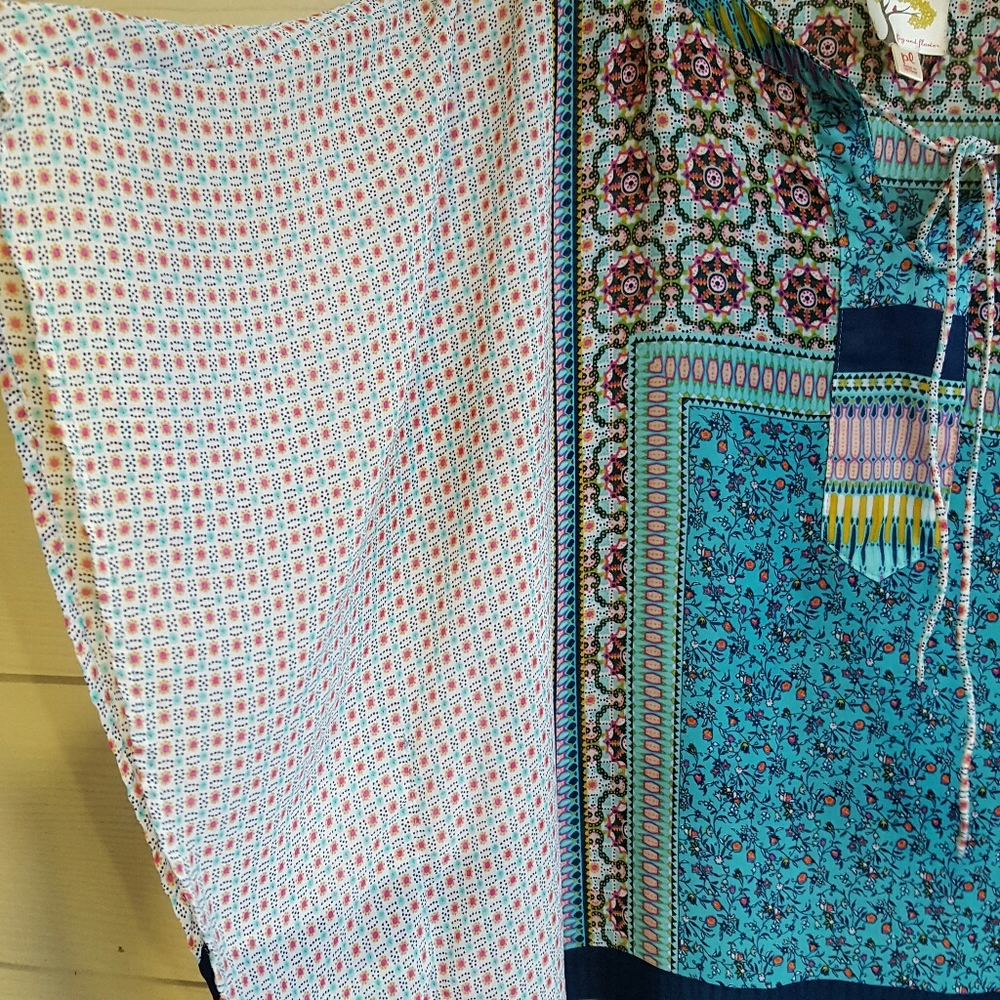 Anthropologie Fig and Flower Tunic Top L - Picture 2 of 4